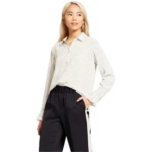 Who What Wear Women's Long Sleeve Ruffle Cuff Stripe Blouse