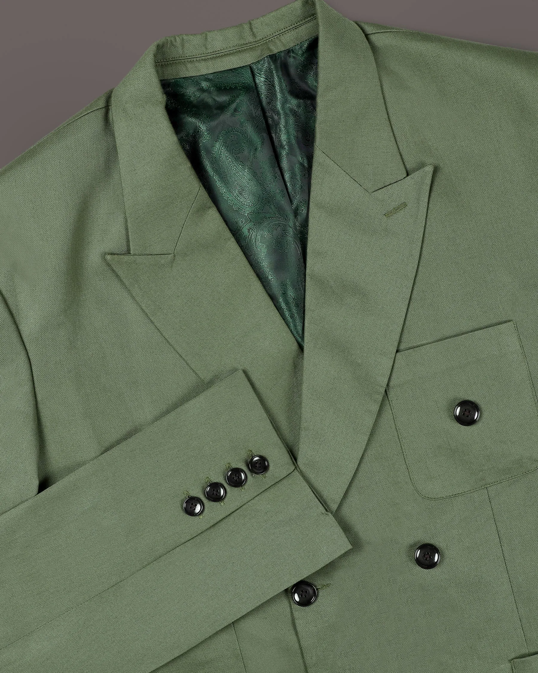 Willow Grove Green Double Breasted Luxurious Linen Sports Blazer