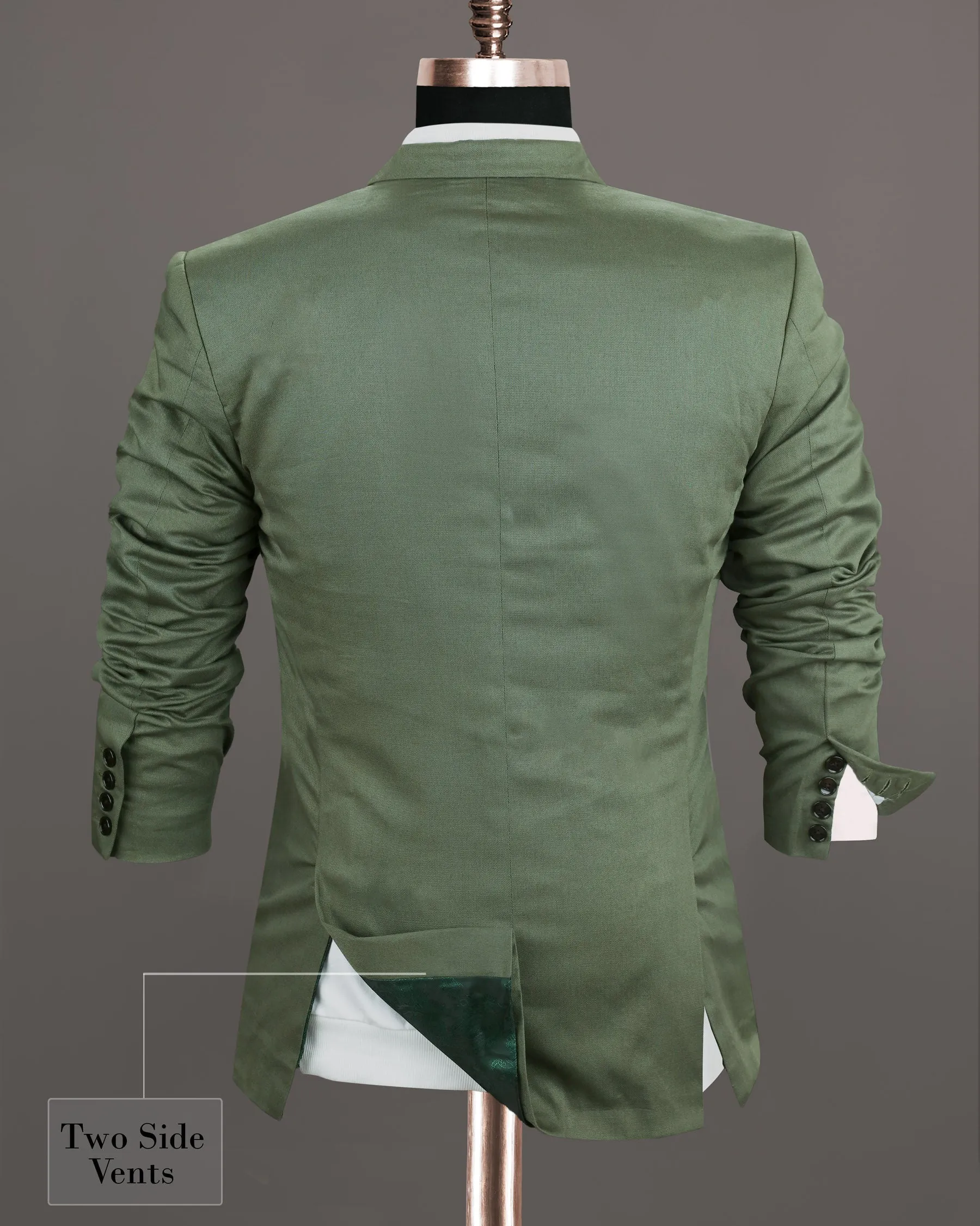 Willow Grove Green Double Breasted Luxurious Linen Sports Blazer