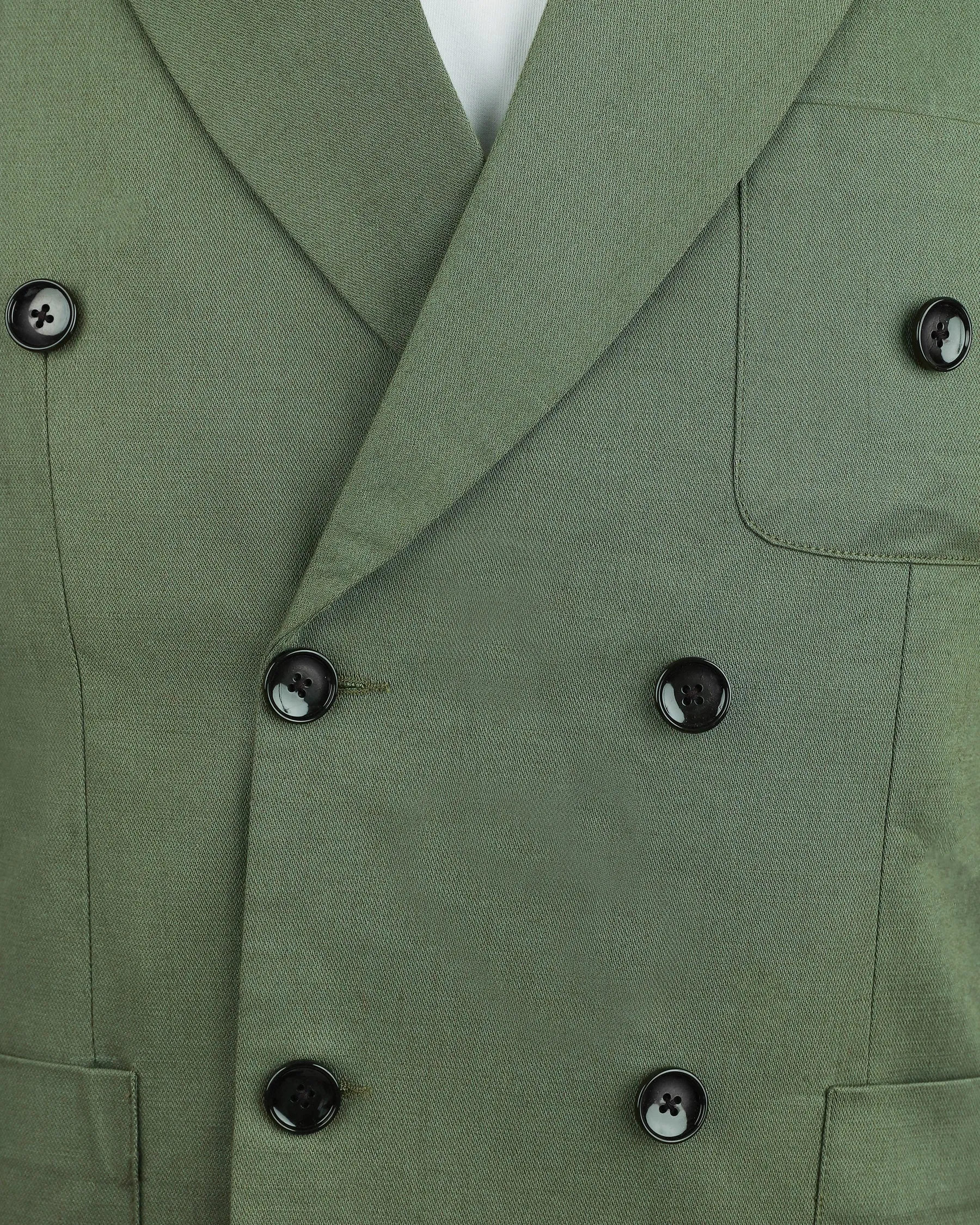 Willow Grove Green Double Breasted Luxurious Linen Sports Blazer