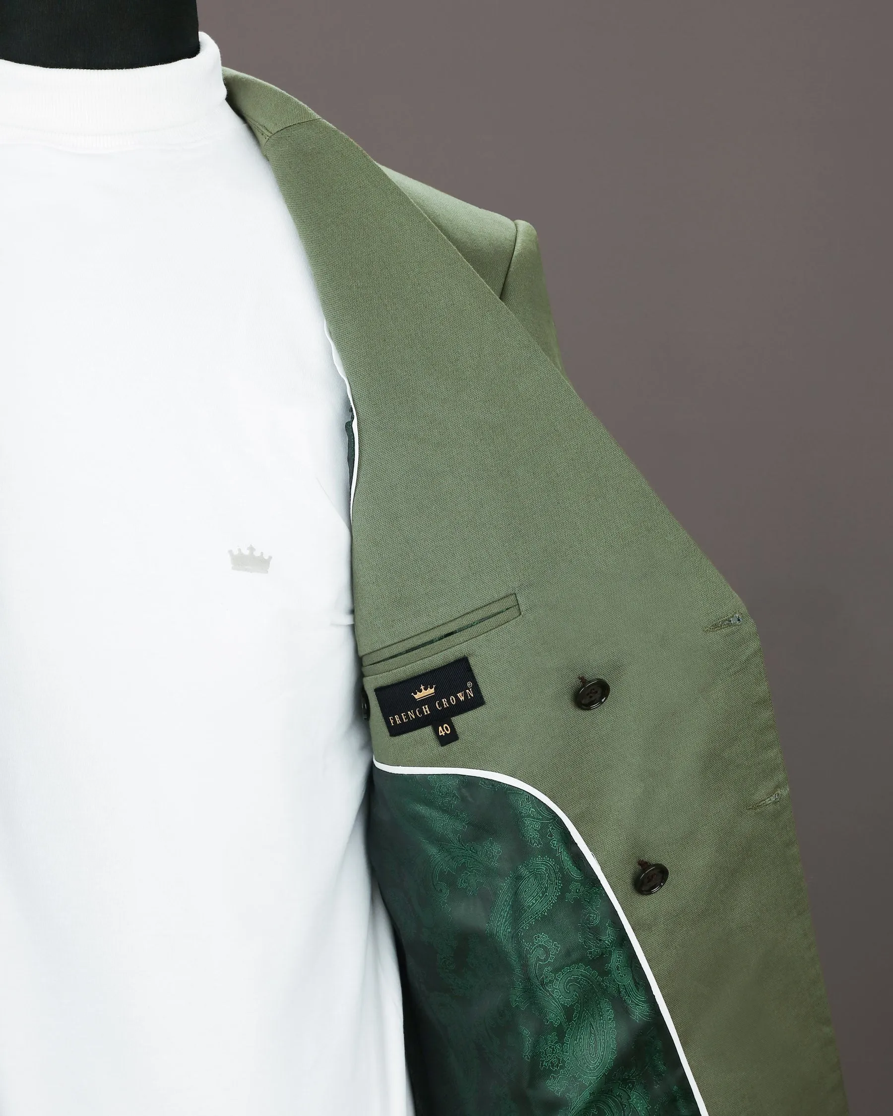 Willow Grove Green Double Breasted Luxurious Linen Sports Blazer