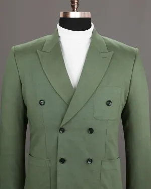 Willow Grove Green Double Breasted Luxurious Linen Sports Blazer