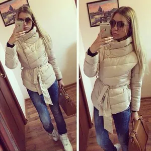winter jacket women duck down coat 1950s 60s high collar with belt parkas for women winter 7 colors warm outerwear coats