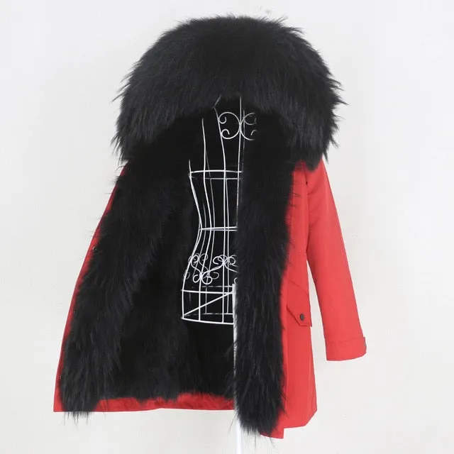 Winter Jacket Women Long Parka Real