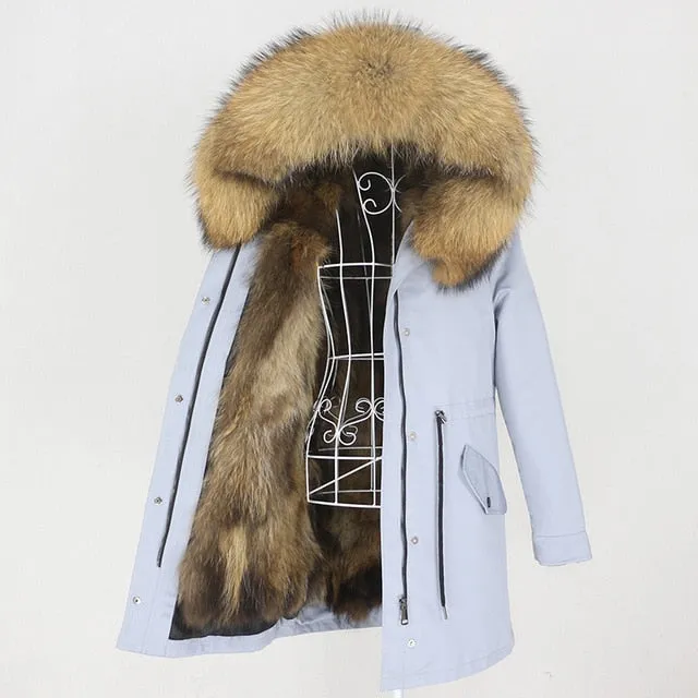 Winter Jacket Women Long Parka Real