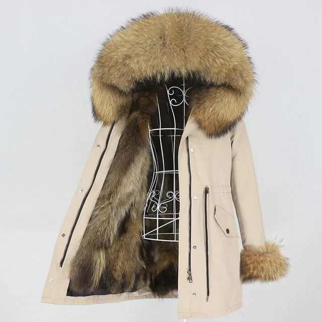 Winter Jacket Women Long Parka Real