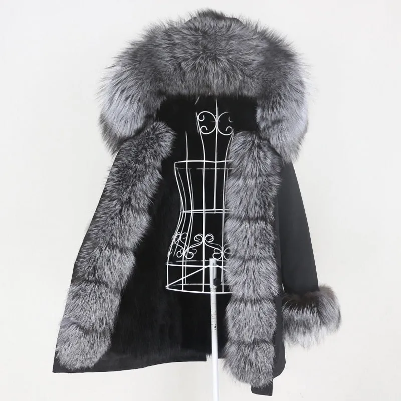 Winter Jacket Women Long Parka Real