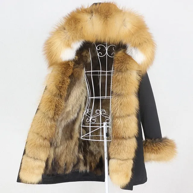 Winter Jacket Women Long Parka Real