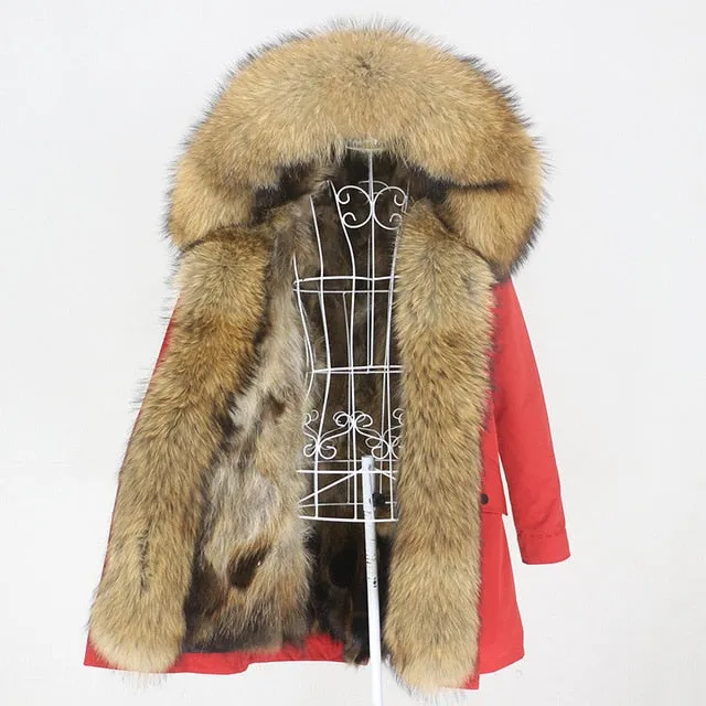 Winter Jacket Women Long Parka Real