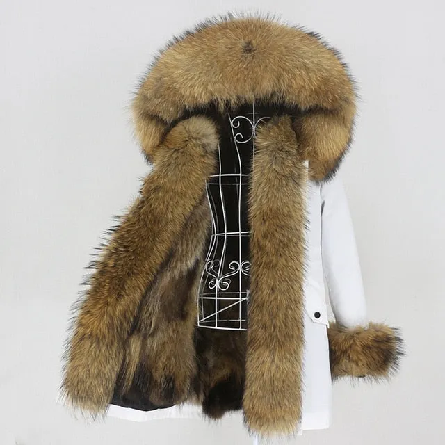 Winter Jacket Women Long Parka Real