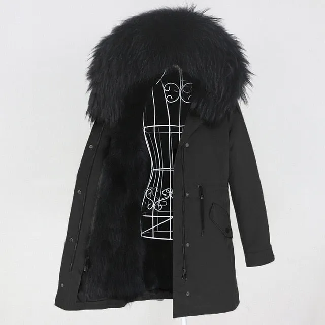 Winter Jacket Women Long Parka Real