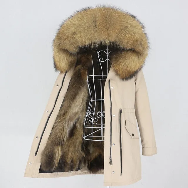 Winter Jacket Women Long Parka Real