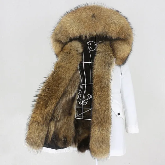 Winter Jacket Women Long Parka Real