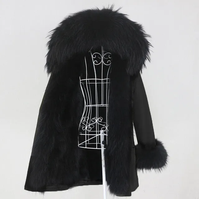 Winter Jacket Women Long Parka Real