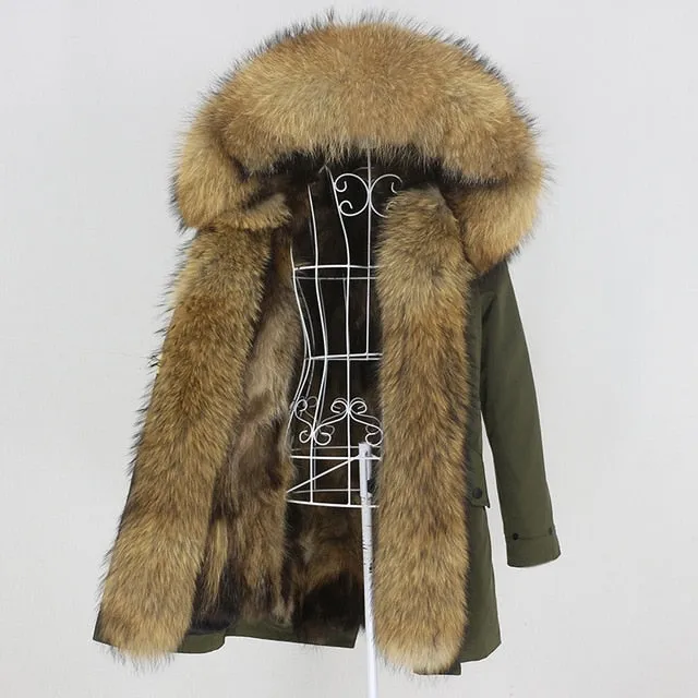 Winter Jacket Women Long Parka Real