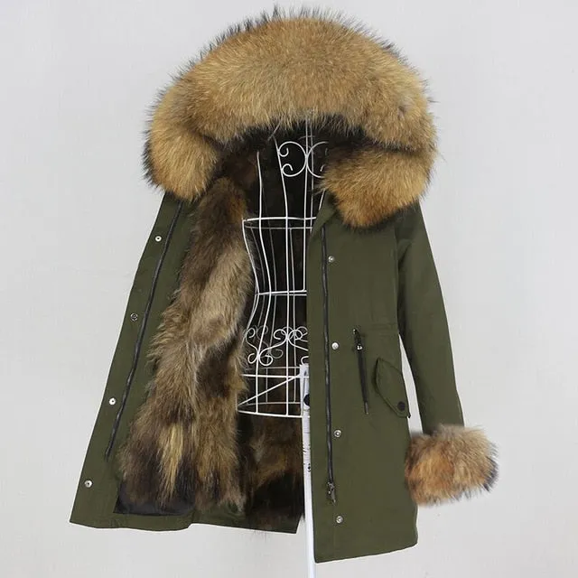 Winter Jacket Women Long Parka Real