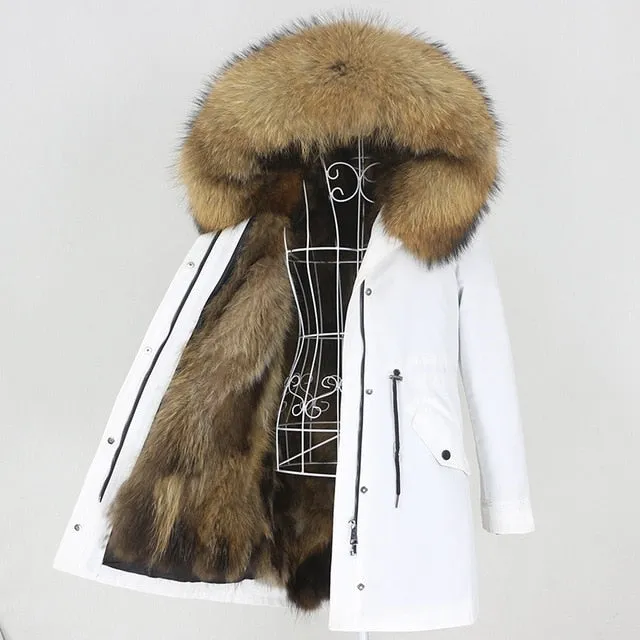Winter Jacket Women Long Parka Real