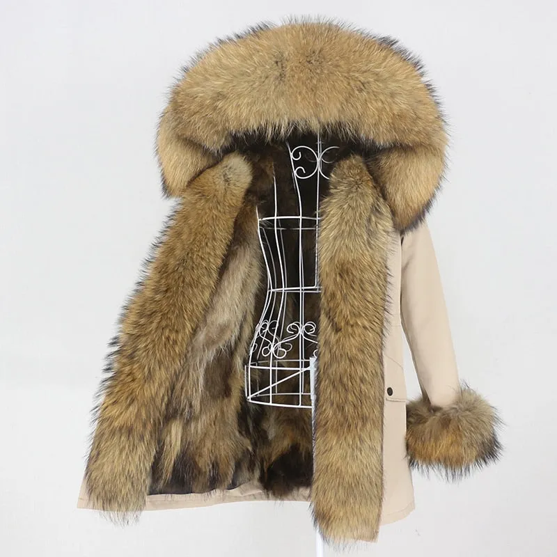 Winter Jacket Women Long Parka Real