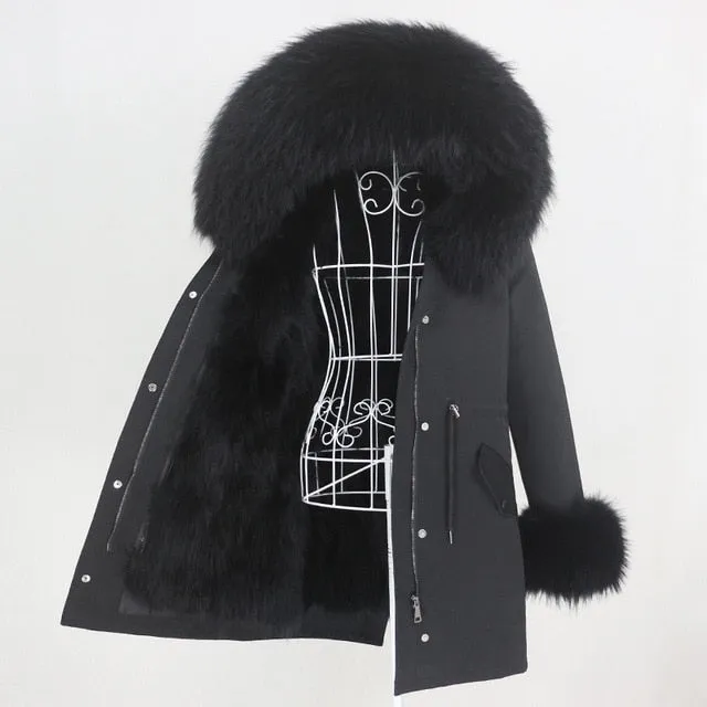 Winter Jacket Women Long Parka Real