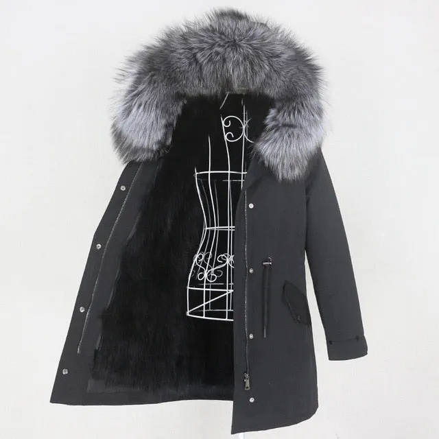 Winter Jacket Women Long Parka Real