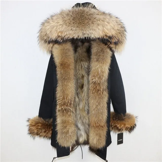 Winter Jacket Women Long Parka Real