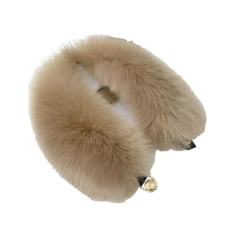 Women Faux Fur Collar Shawl Furry Fur Collar for Winter Coat Hood Fur Decor Plush Fake Fur Scarf Parkas Jacket Fur Collars