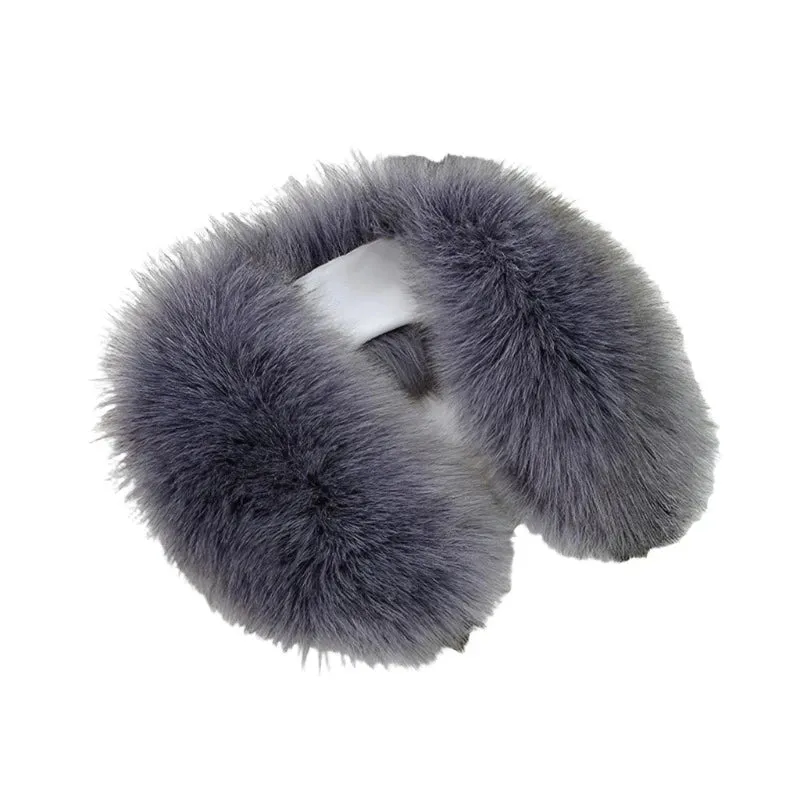 Women Faux Fur Collar Shawl Furry Fur Collar for Winter Coat Hood Fur Decor Plush Fake Fur Scarf Parkas Jacket Fur Collars