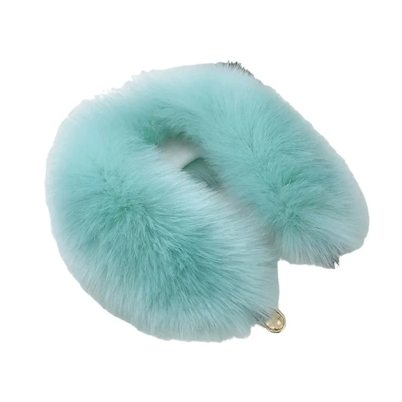 Women Faux Fur Collar Shawl Furry Fur Collar for Winter Coat Hood Fur Decor Plush Fake Fur Scarf Parkas Jacket Fur Collars
