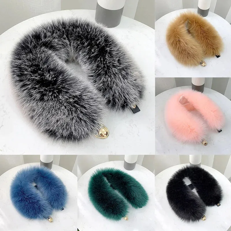 Women Faux Fur Collar Shawl Furry Fur Collar for Winter Coat Hood Fur Decor Plush Fake Fur Scarf Parkas Jacket Fur Collars