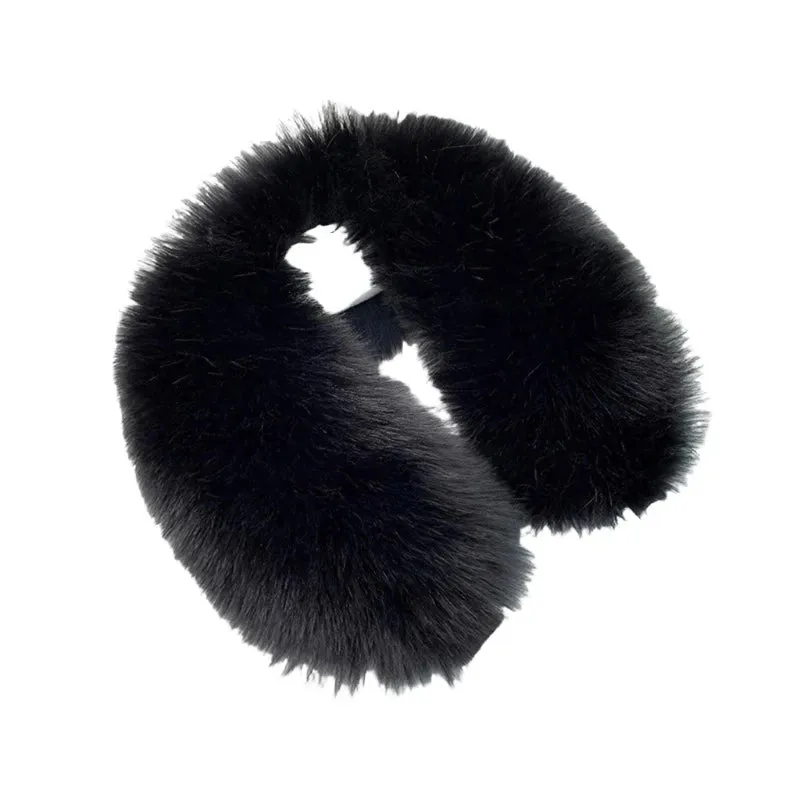 Women Faux Fur Collar Shawl Furry Fur Collar for Winter Coat Hood Fur Decor Plush Fake Fur Scarf Parkas Jacket Fur Collars