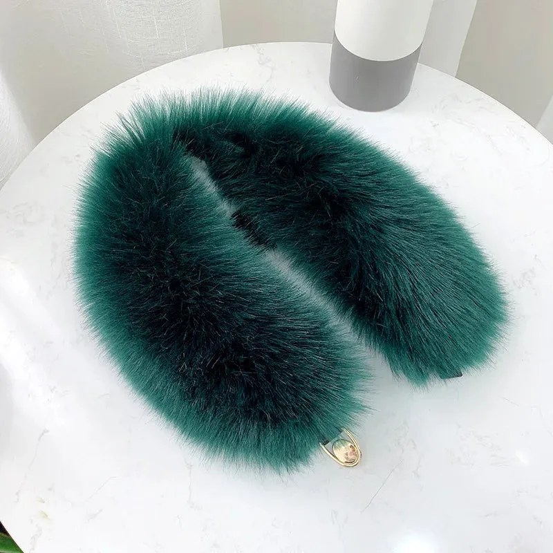 Women Faux Fur Collar Shawl Furry Fur Collar for Winter Coat Hood Fur Decor Plush Fake Fur Scarf Parkas Jacket Fur Collars