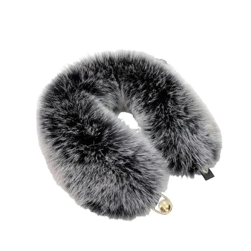Women Faux Fur Collar Shawl Furry Fur Collar for Winter Coat Hood Fur Decor Plush Fake Fur Scarf Parkas Jacket Fur Collars