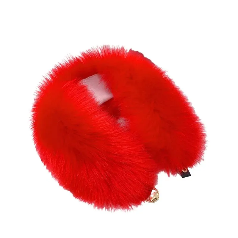 Women Faux Fur Collar Shawl Furry Fur Collar for Winter Coat Hood Fur Decor Plush Fake Fur Scarf Parkas Jacket Fur Collars