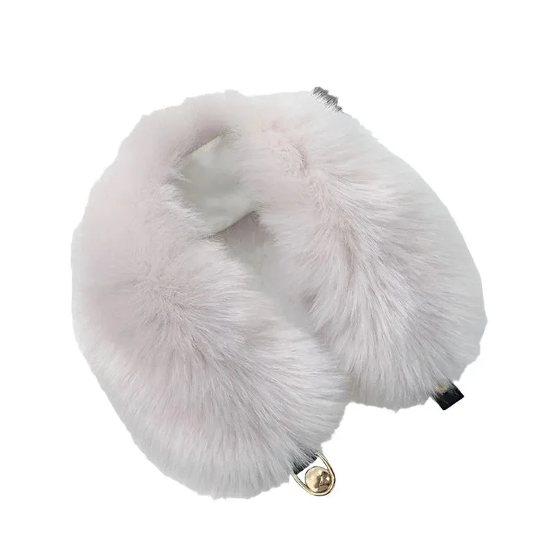 Women Faux Fur Collar Shawl Furry Fur Collar for Winter Coat Hood Fur Decor Plush Fake Fur Scarf Parkas Jacket Fur Collars