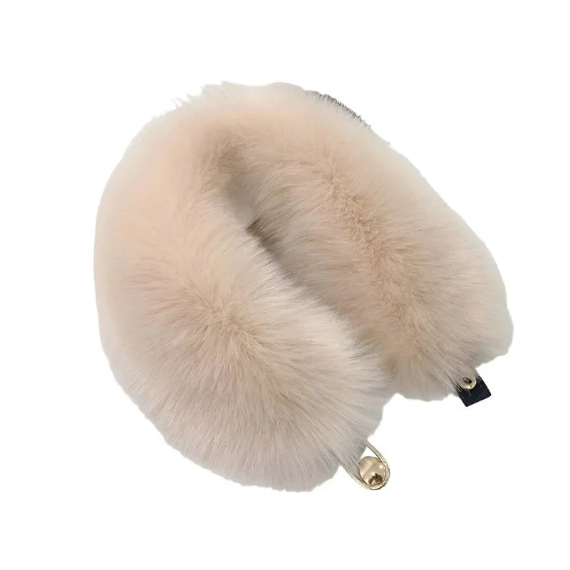 Women Faux Fur Collar Shawl Furry Fur Collar for Winter Coat Hood Fur Decor Plush Fake Fur Scarf Parkas Jacket Fur Collars