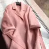 Women Long Autumn Winter Double Breasted Wool Coat
