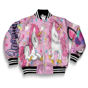 Women pink Unicorn Bomber
