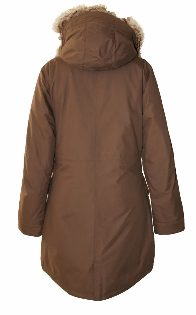 Women's Detachable Faux Fur Hoodie Long Puffer Parka (Wholesale)