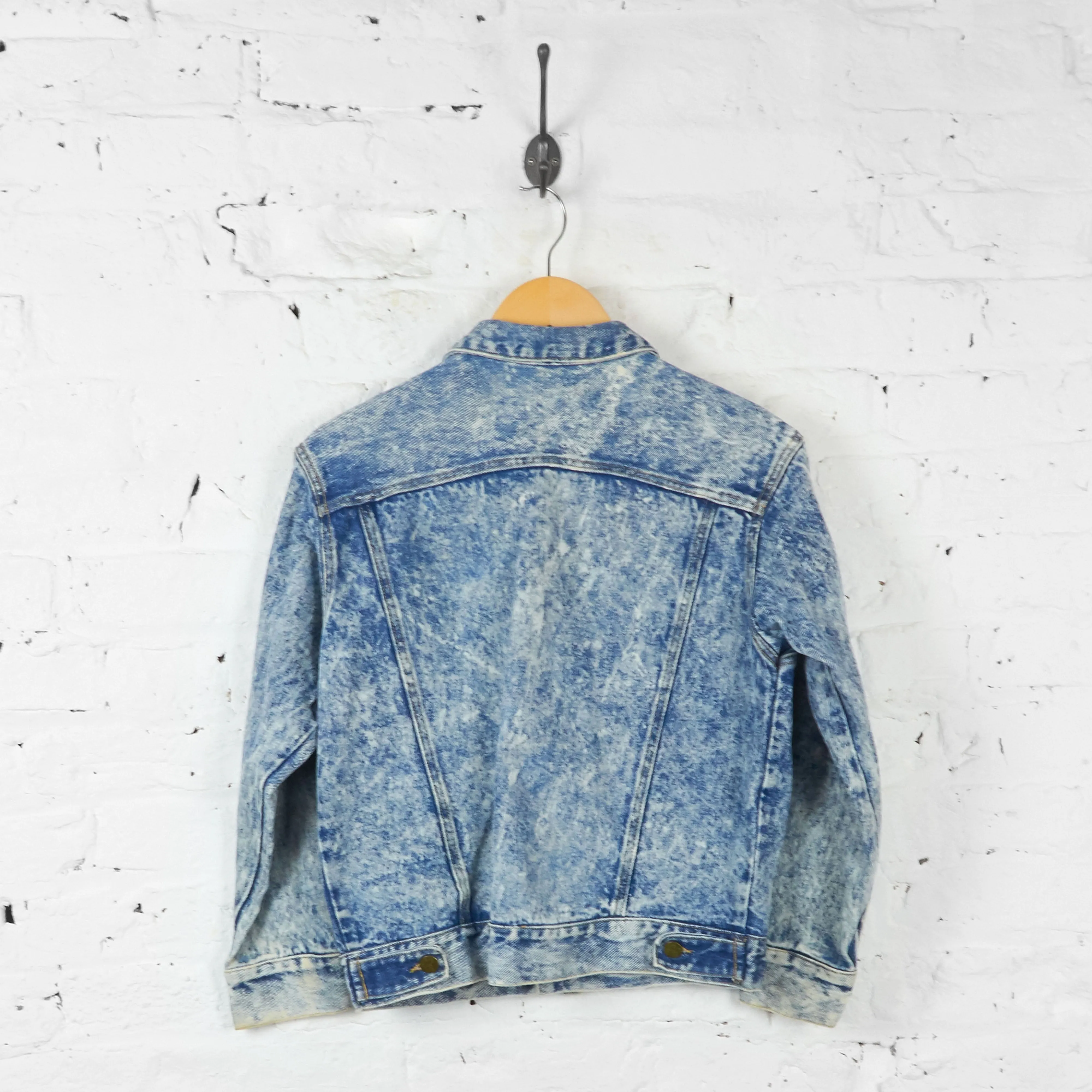 Womens Guess Acid Wash Denim Jacket - Blue - Womens M
