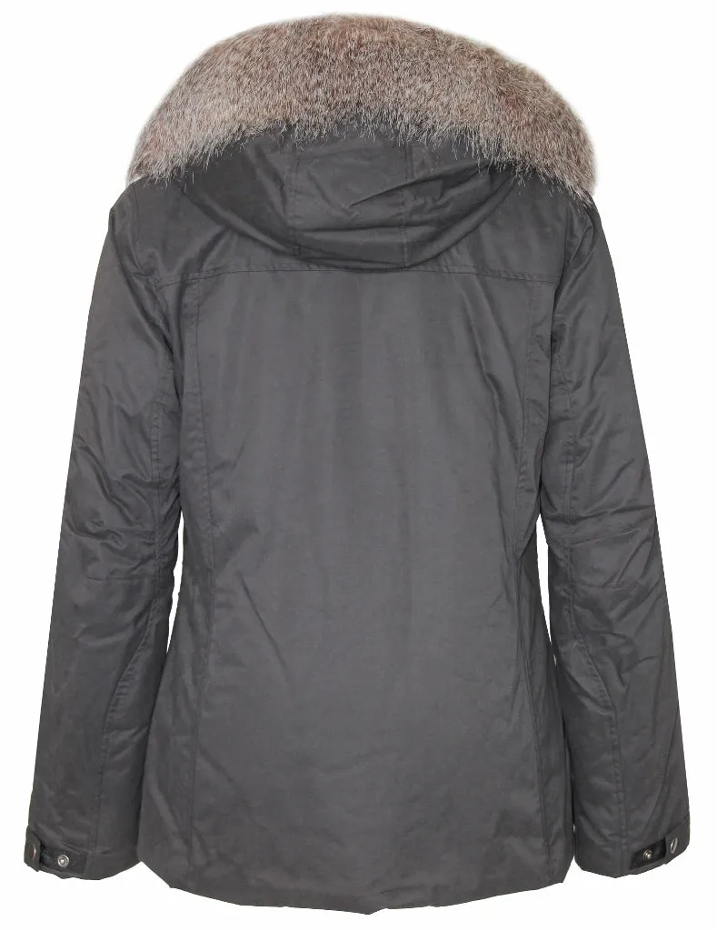 Women's Removable Faux Fur Hoodie Puffer Parka