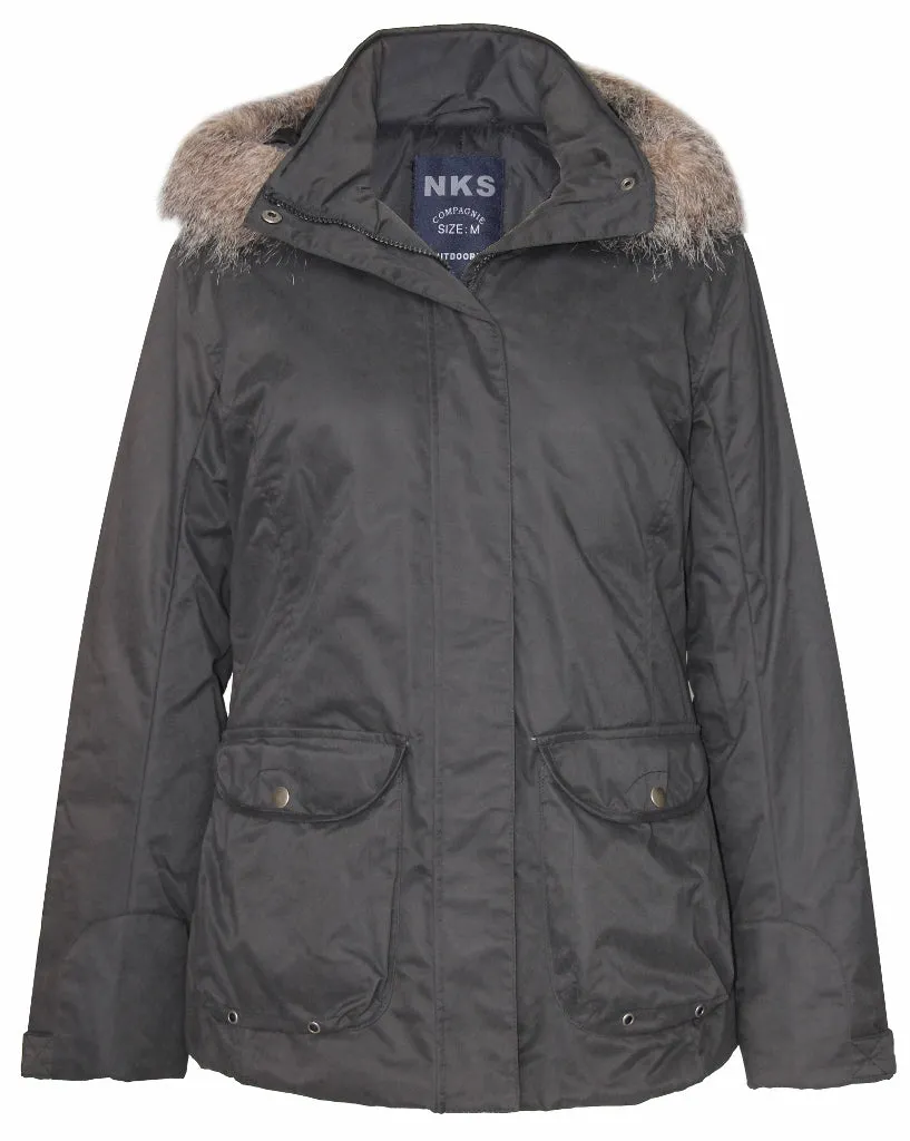 Women's Removable Faux Fur Hoodie Puffer Parka
