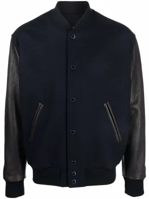 Wool and leather bomber jacket