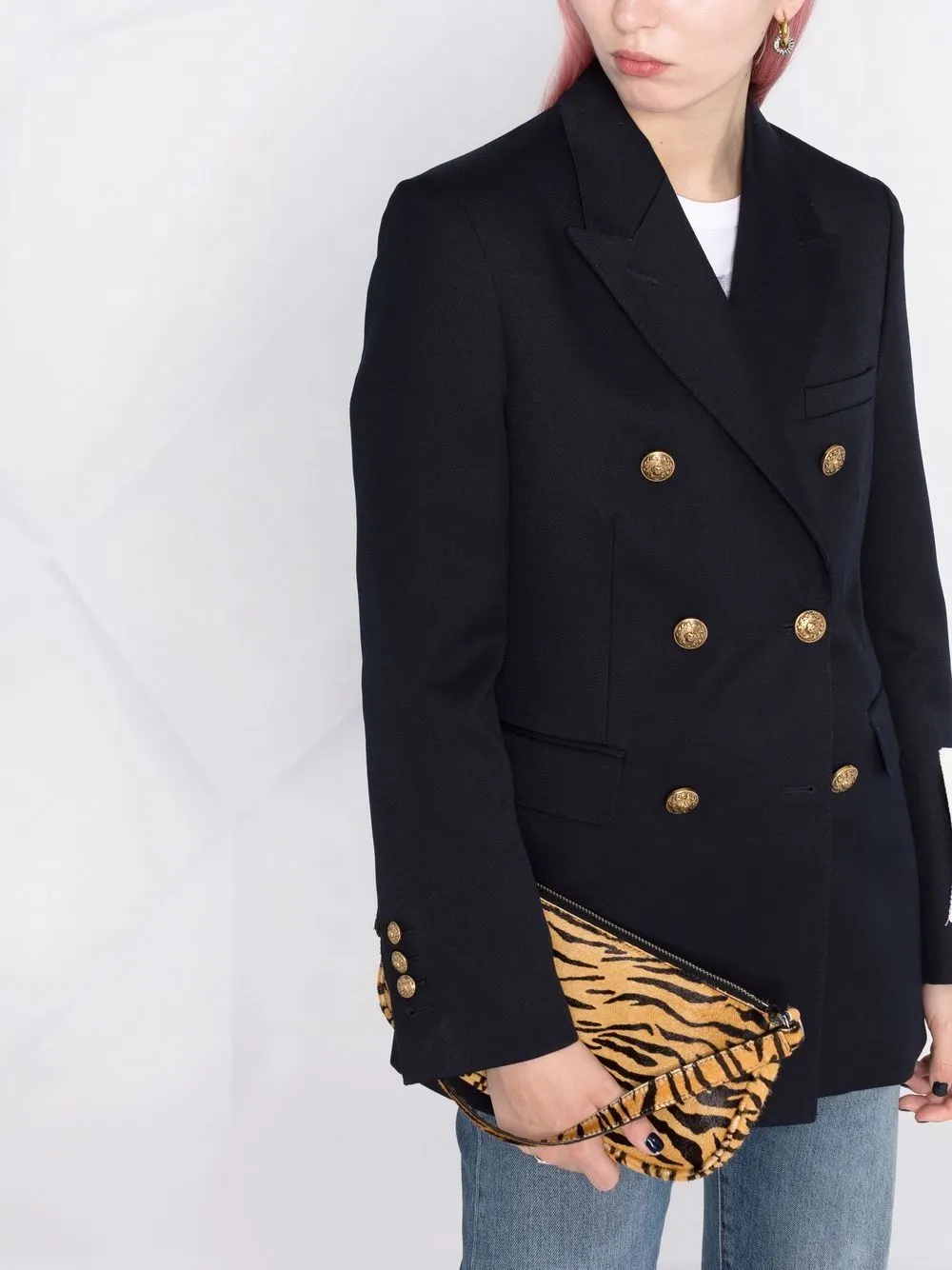 Wool blend double-breasted coat
