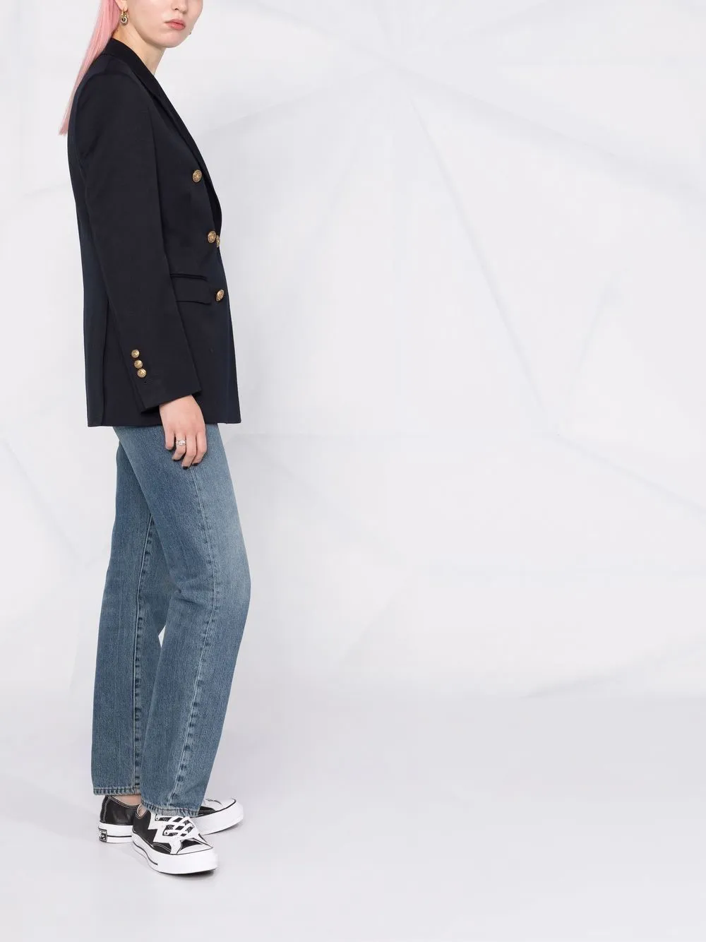 Wool blend double-breasted coat