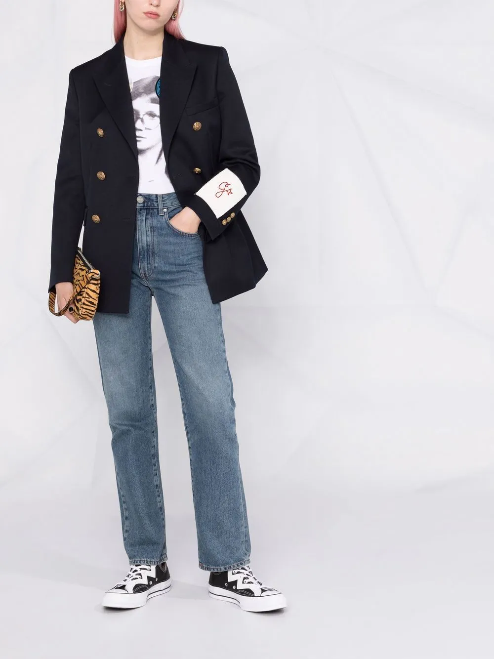 Wool blend double-breasted coat