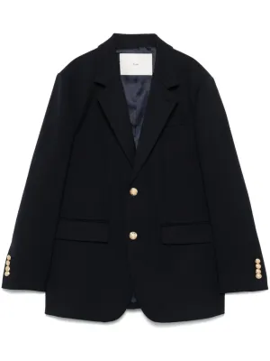 Wool blend single-breasted blazer jacket