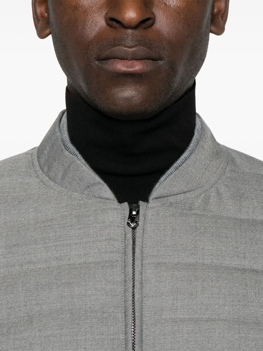 Wool blend single-breasted jacket