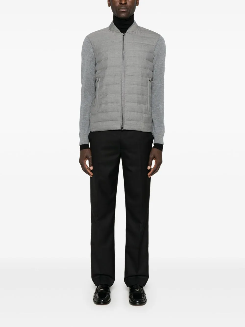 Wool blend single-breasted jacket
