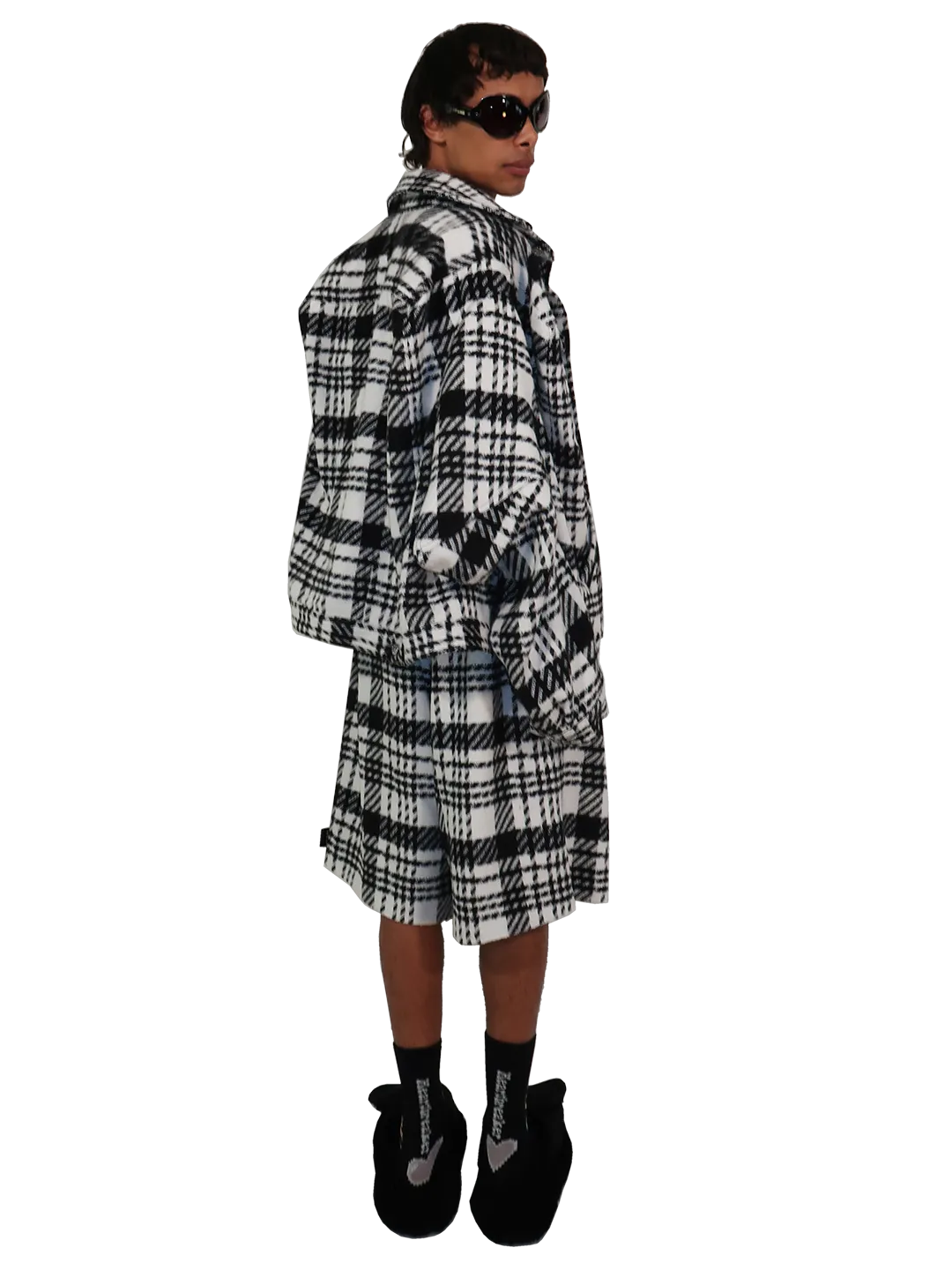 Wool Checked Box Jacket