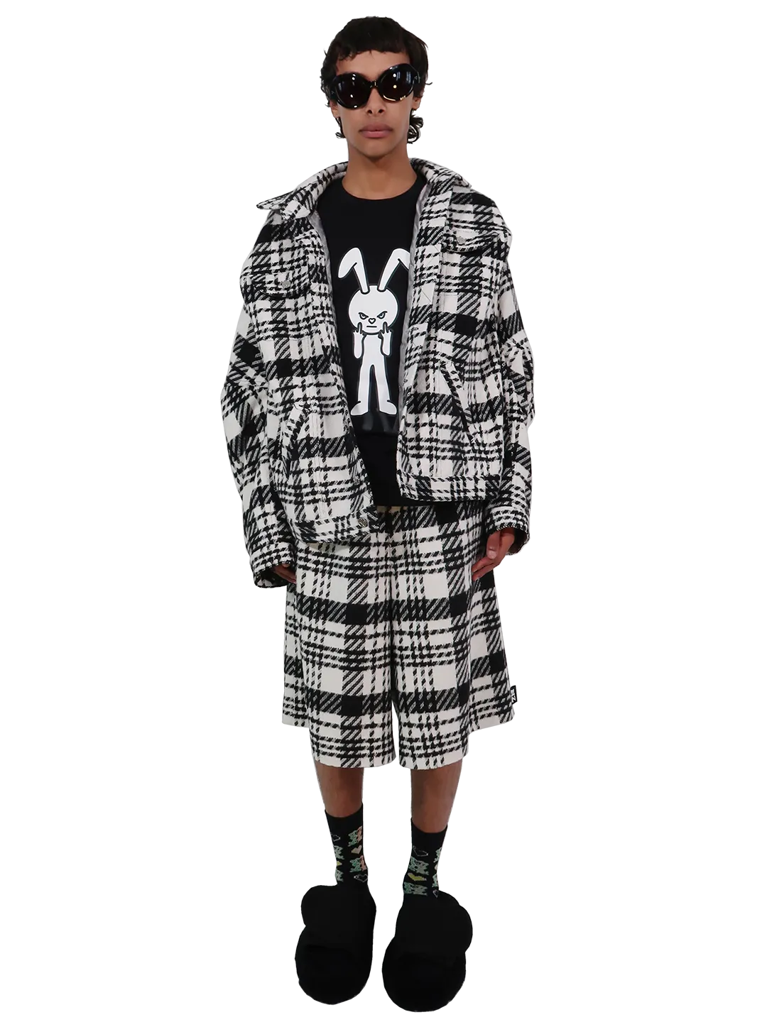 Wool Checked Box Jacket